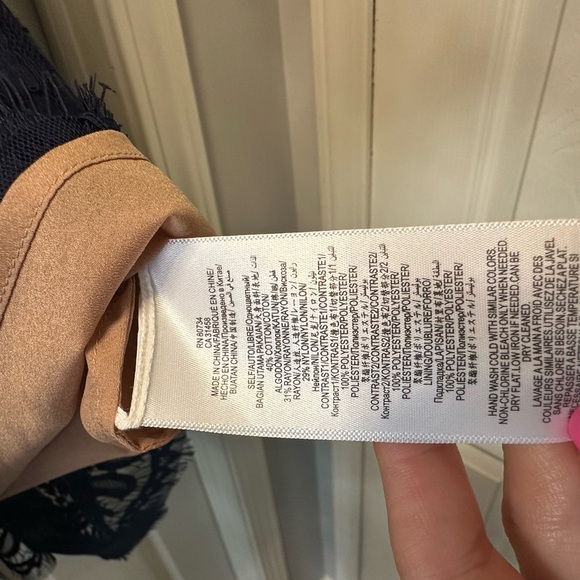 BCBGMaxAzria Navy Lace‎ Detail Dress - Picture 4 of 4